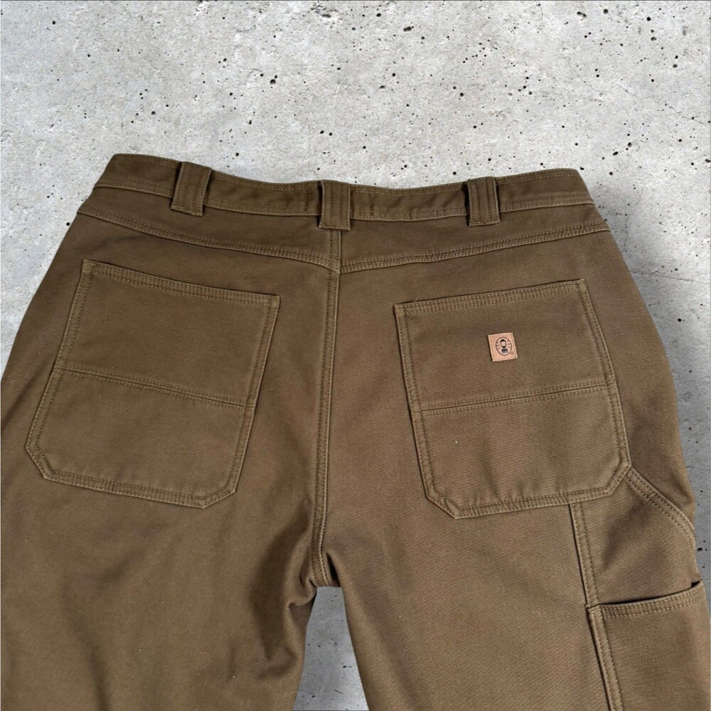 Coleman Men's Fleece Lined Carpenter Pants 36x30 Brown Canvas Work Utility Pant - Picture 8 of 8